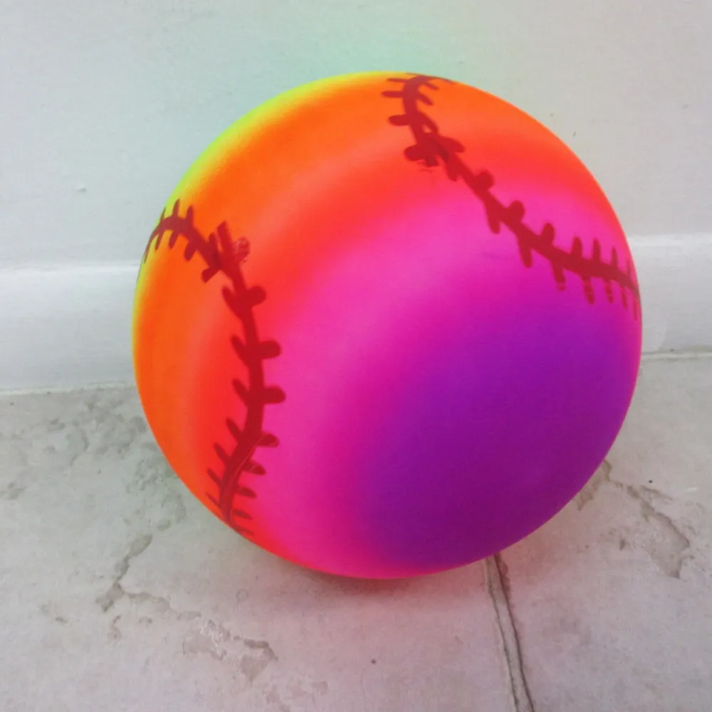 1 Rainbow PVC Ball Inflatable Sport Bounce Kick Classic Beach Football Pool Lake