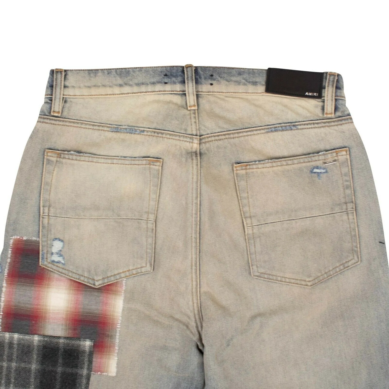 Amiri Mohair Patch Loose Jeans - Vintage Blue