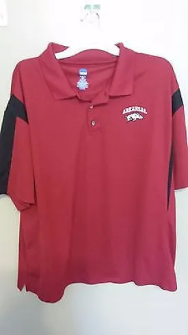 ARKANSAS RAZORBACKS POLO SHIRT SIZE XL ADULT