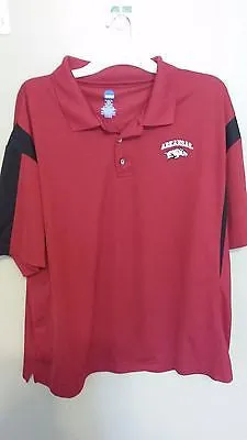 ARKANSAS RAZORBACKS POLO SHIRT SIZE XL ADULT