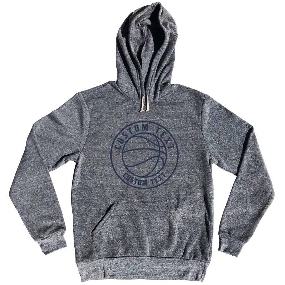 Basketball Custom Text Tri-Blend Hoodie