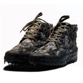 Men Women Army Training Camo Canvas Shoes Outdoor Sports Hiking Camping Climbing Non-slip Wearproof Breathable Tactical Boots
