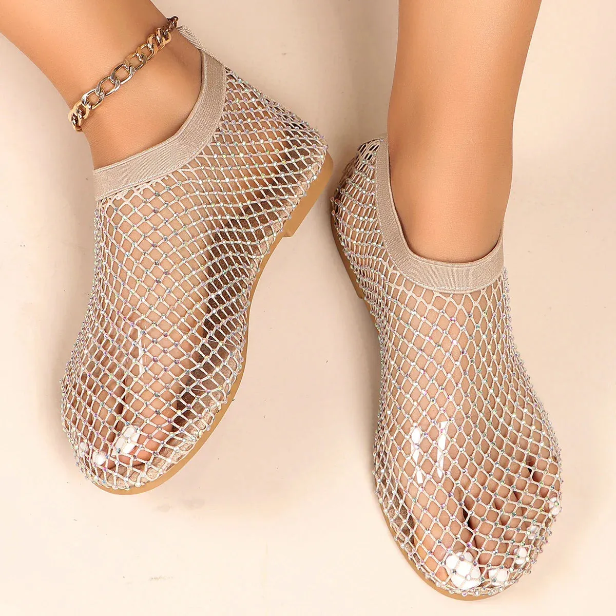 Ros - Diamond Mesh Flats